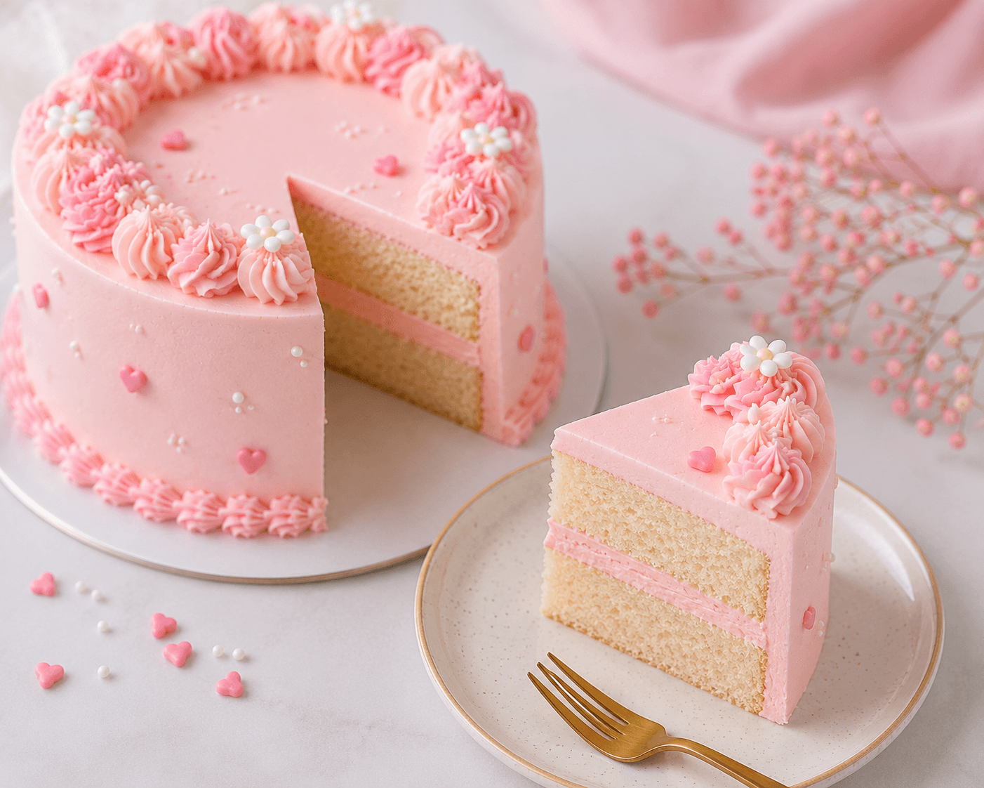 Pink Blossom Love Cake