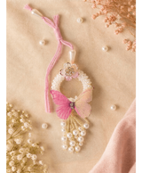 Pink Butterfly Pearl Designer Lumba Rakhi
