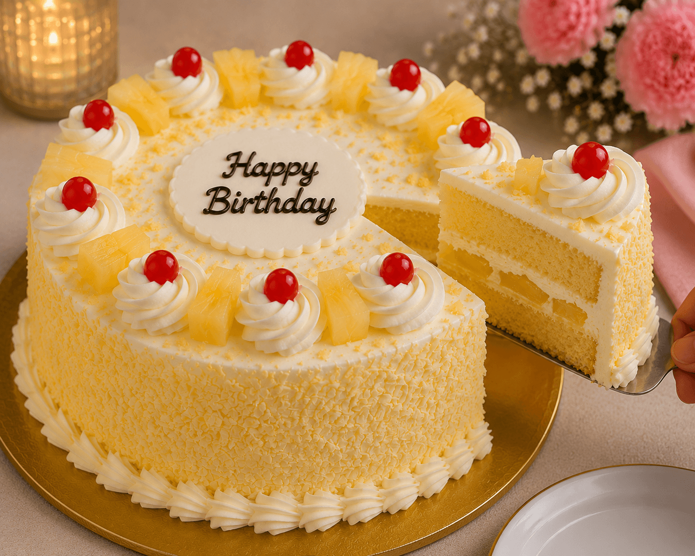 Pink Carnation & Pineapple Birthday Celebration Combo
