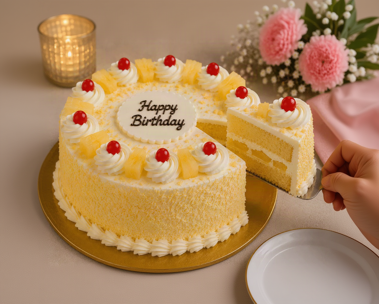Pink Carnation & Pineapple Birthday Celebration Combo