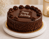 Pink Roses Bouquet with Chocolate Truffle Birthday Cake Combo
