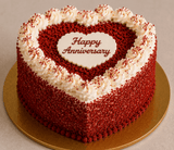 Pink Roses & Red Velvet Heart Anniversary Celebration Combo