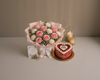 Pink Roses, White Carnations & Red Velvet Birthday Celebration Combo