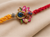 Premium Lotus Peacock Designer Rakhi Combo