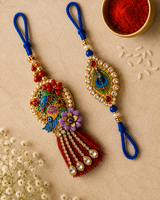 Premium Peacock Designer Rakhi Combo Set