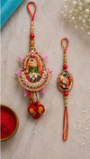 Radha Krishna Designer Rakhi & Lumba Set
