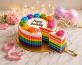 Rainbow Celebration Birthday Cake