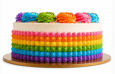 Rainbow Celebration Birthday Cake