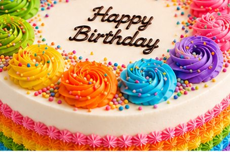 Rainbow Celebration Birthday Cake