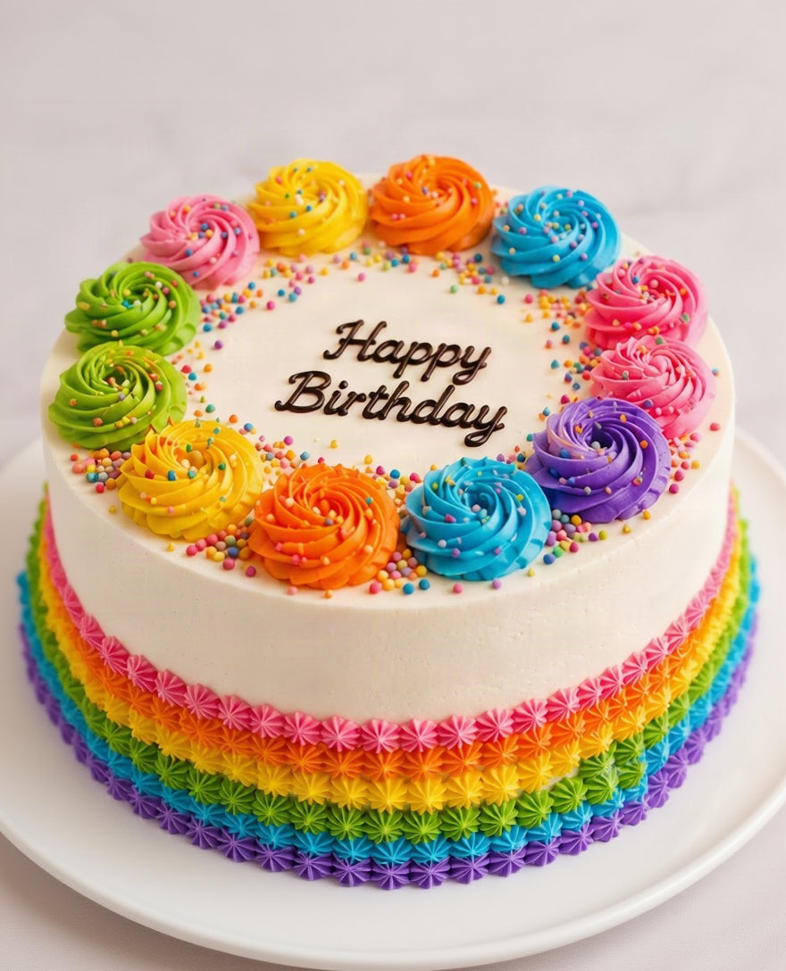 Rainbow Celebration Birthday Cake