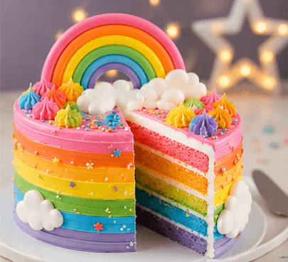 Rainbow Delight Happy Birthday Cream Cake
