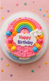 Rainbow Delight Happy Birthday Cream Cake