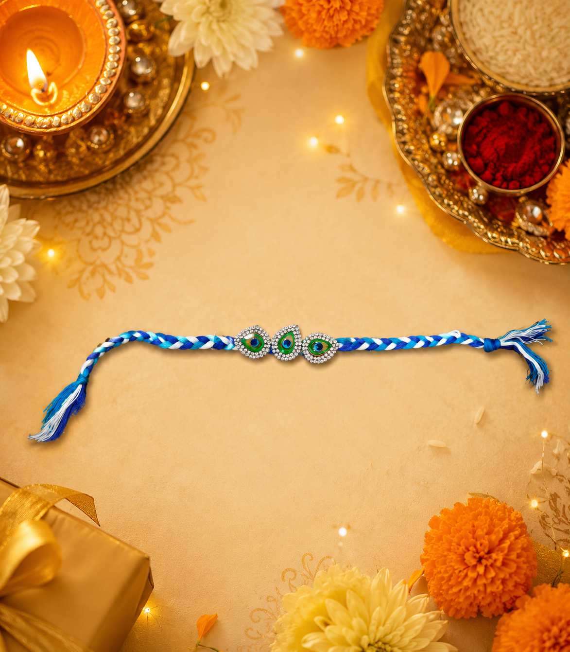 Neelkanth Peacock Trio Rakhi