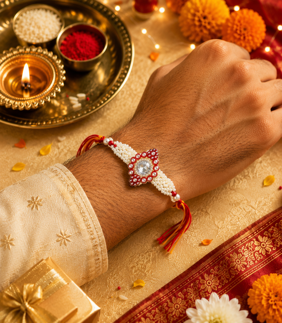 Rajwada Pearl Glow Rakhi