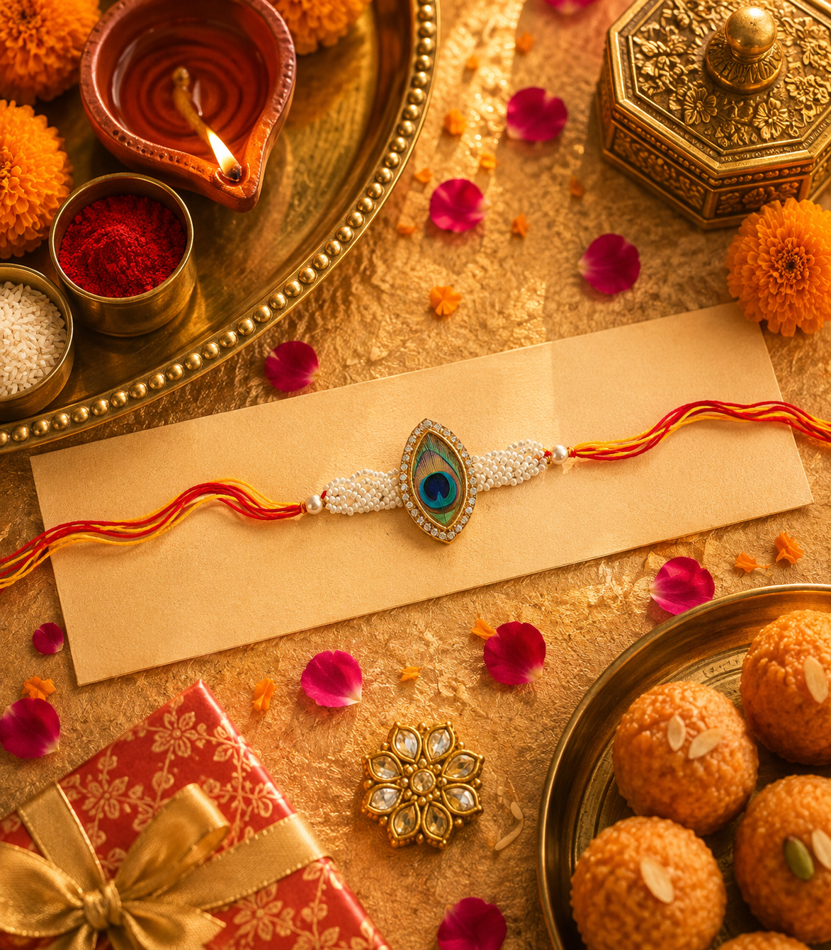 Mayura Shringar Pearl Rakhi