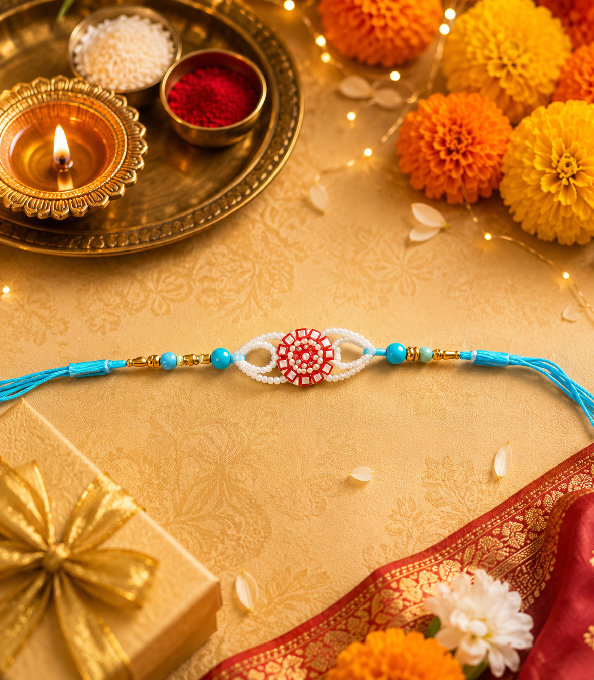 Neelam Pearl Bloom Rakhi