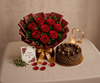 Red Roses & Chocolate Truffle Anniversary Celebration Combo
