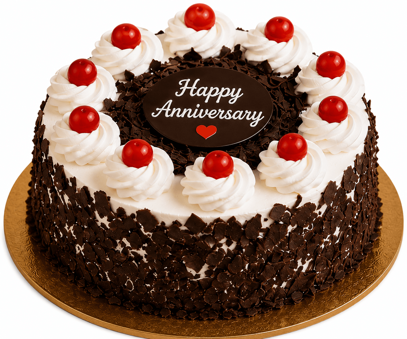 Red Roses, White Lilies & Black Forest Anniversary Celebration Combo