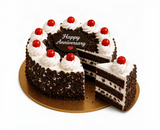 Red Roses, White Lilies & Black Forest Anniversary Celebration Combo