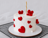 Romantic Red Heart Celebration Cake