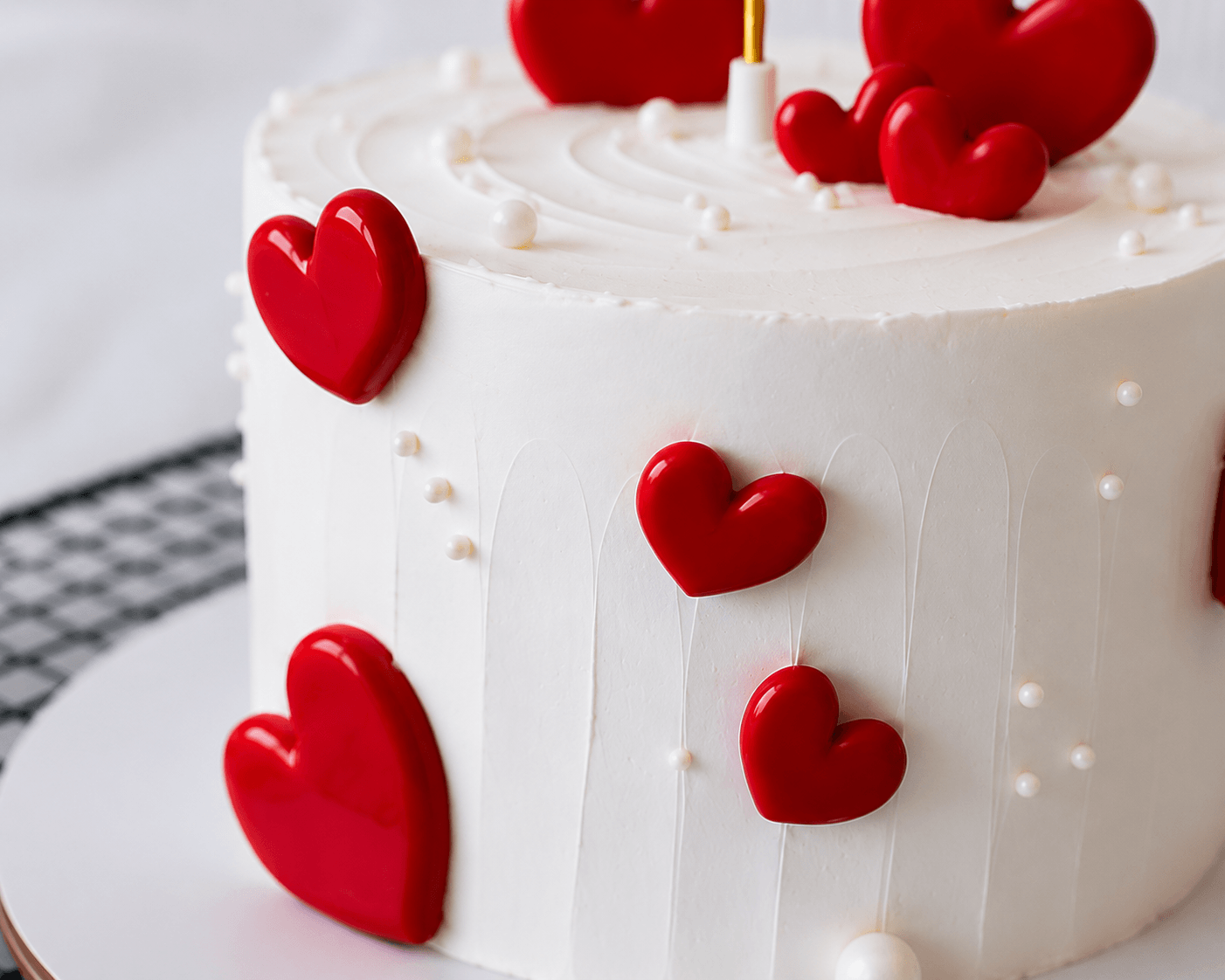 Romantic Red Heart Celebration Cake
