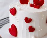 Romantic Red Heart Celebration Cake