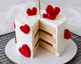 Romantic Red Heart Celebration Cake