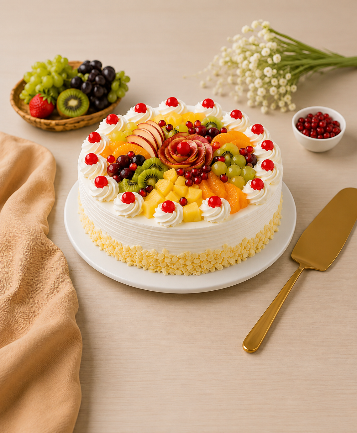 Royal Fresh Fruit Cream Cake