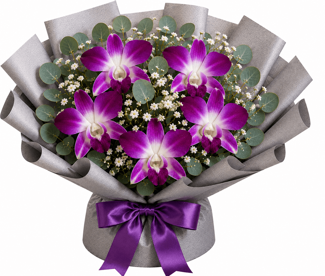 Royal Purple Orchids & Chocolate Truffle Birthday Combo