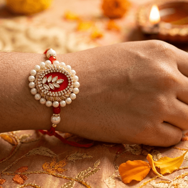 Ruby Pearl Designer Rakhi