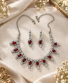Ruby Red Crystal Necklace & Earrings Set