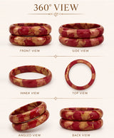 Traditional Red & Gold Hand-Painted Lac Bangle Set