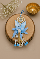 Sky Blue Butterfly Designer Lumba Rakhi
