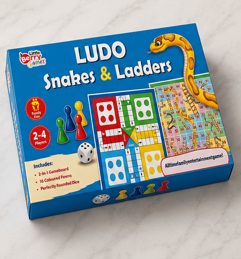 2-in-1 Ludo & Snakes and Ladders Family Board Game