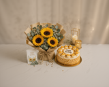 Sunflower Bouquet with Butterscotch Cake