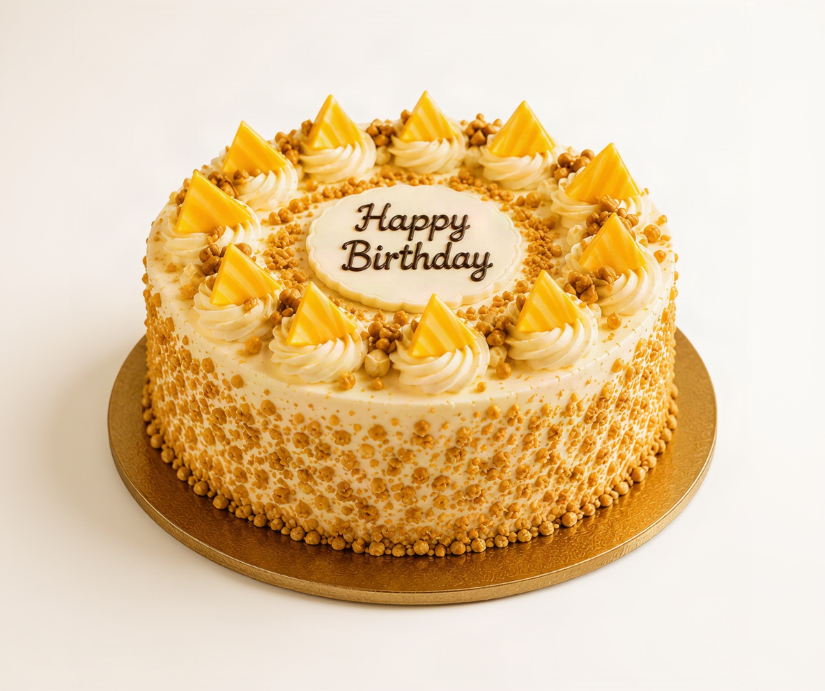 Sunflower Bouquet with Butterscotch Cake