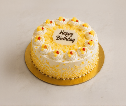 Cheerful Sunflowers & Pineapple Birthday Cake Combo
