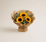 Sunflower Bouquet with Butterscotch Cake