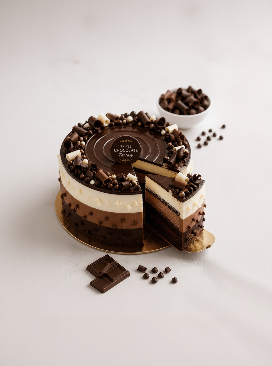 Triple Chocolate Fantasy Cake