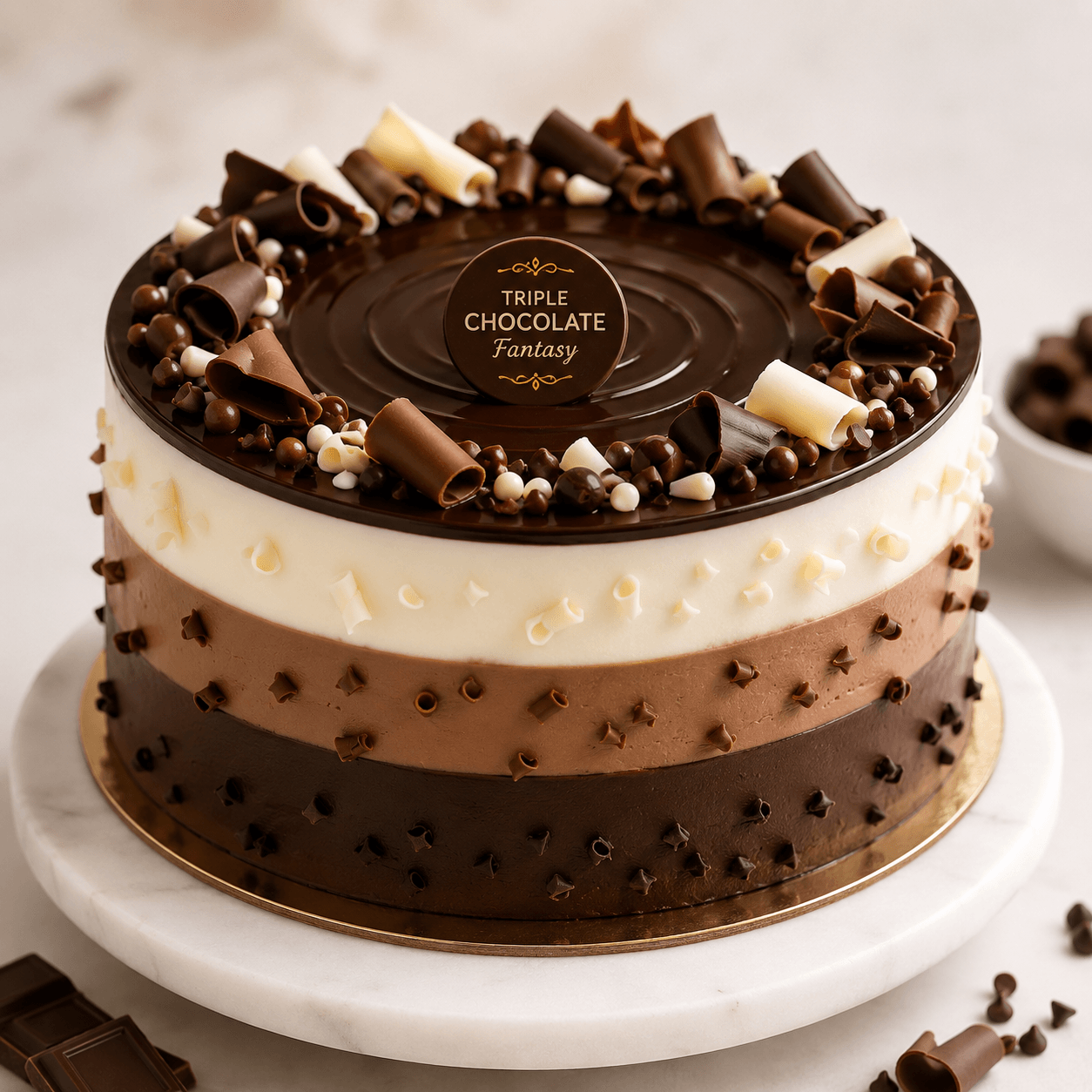 Triple Chocolate Fantasy Cake