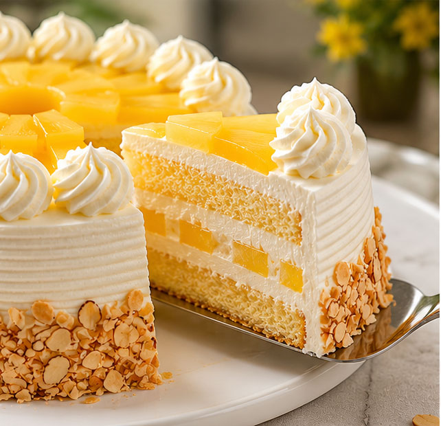Tropical Pineapple Delight Cream Cake