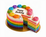 Vibrant Gerbera Bouquet & Rainbow Birthday Cake Combo