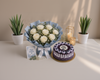 White Roses & Blueberry Bliss Cake Combo