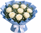 White Roses & Blueberry Bliss Cake Combo