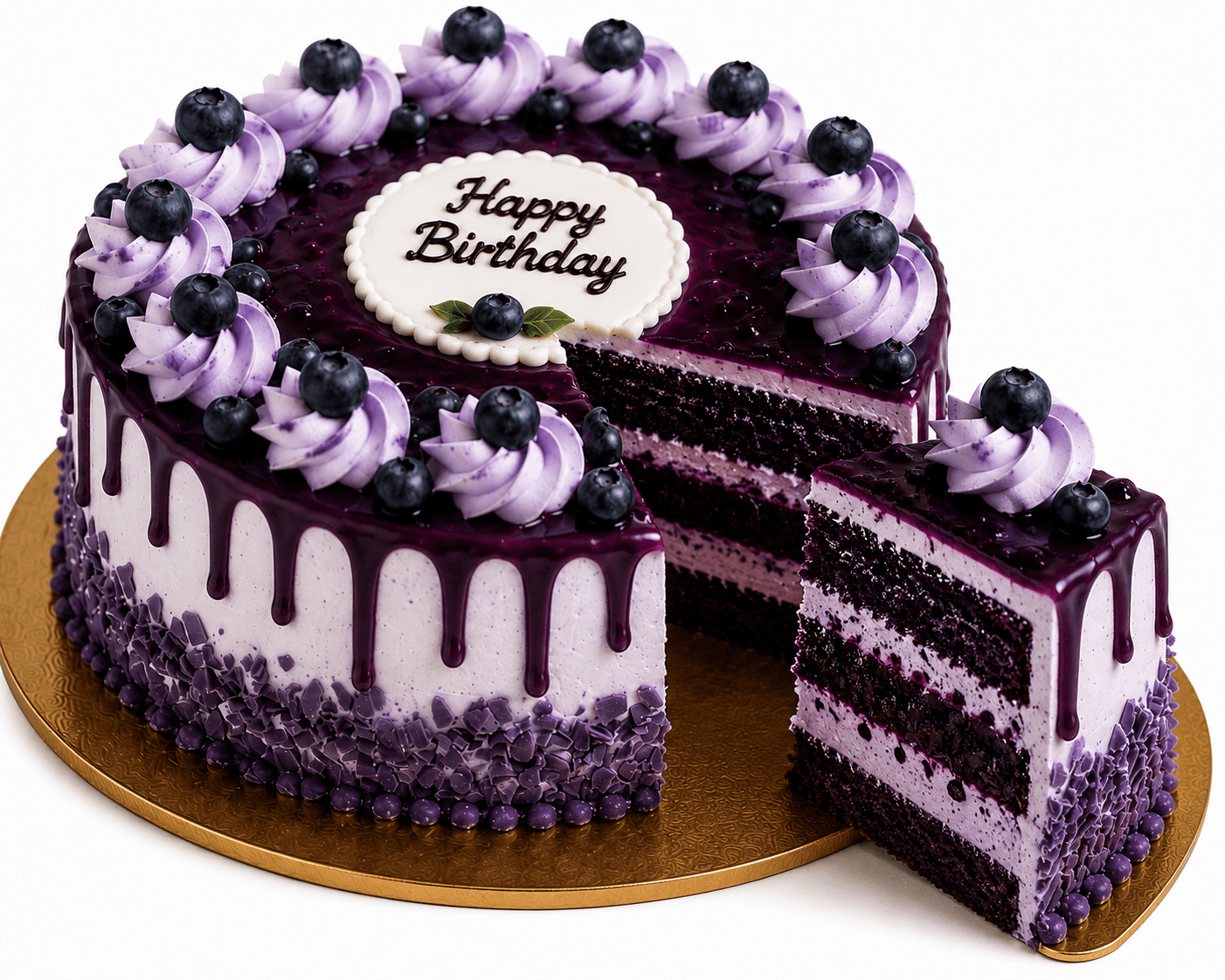 White Roses & Blueberry Bliss Cake Combo