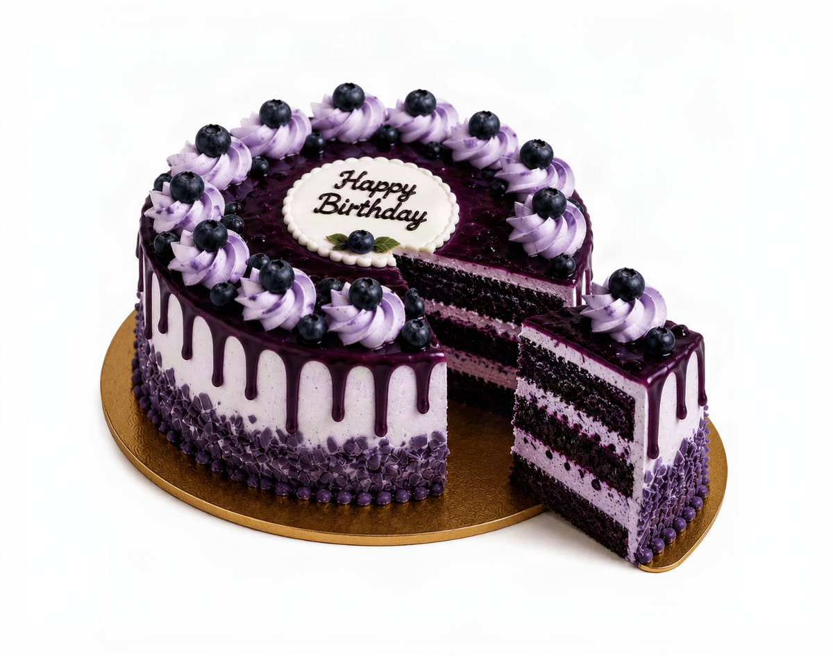 White Roses & Blueberry Bliss Cake Combo
