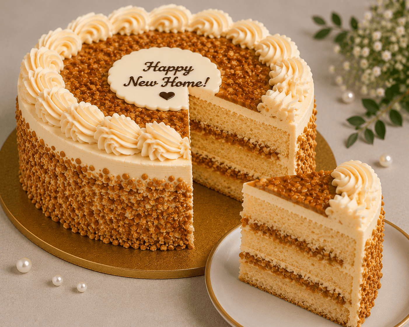 White Roses & Butterscotch Housewarming Celebration Combo