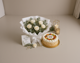 White Roses & Fresh Fruit Get Well Soon Combo