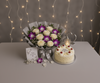 White Roses, Purple Orchids & White Forest Anniversary Celebration Combo