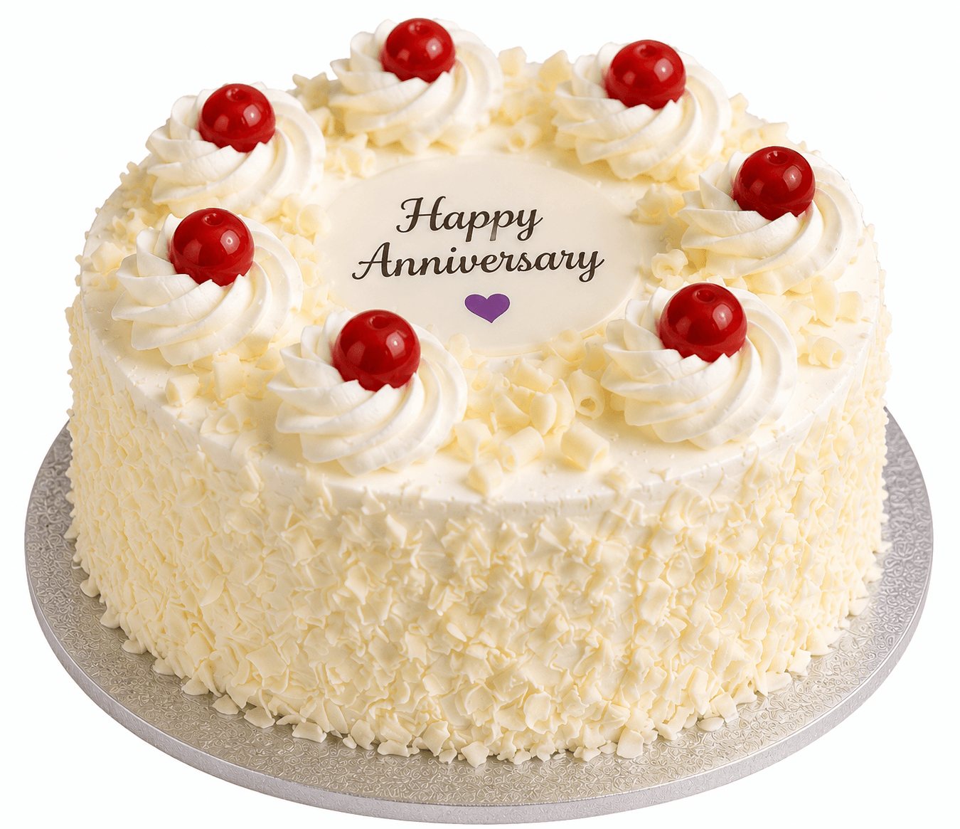 White Roses, Purple Orchids & White Forest Anniversary Celebration Combo